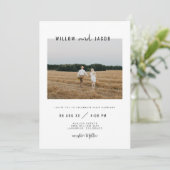 WILLOW Modernes Minimal Square Foto Hochzeit Einladung (Stehend Vorderseite)