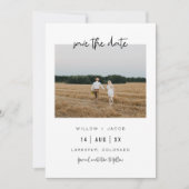 WILLOW Modernes Minimal Square Foto Save the Date Einladung (Vorderseite)