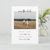 WILLOW Modernes Minimal Square Foto Save the Date Einladung (Stehend Vorderseite)