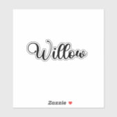 Willow Name - Handgeschriebene Kalligrafie Aufkleber (Blatt)