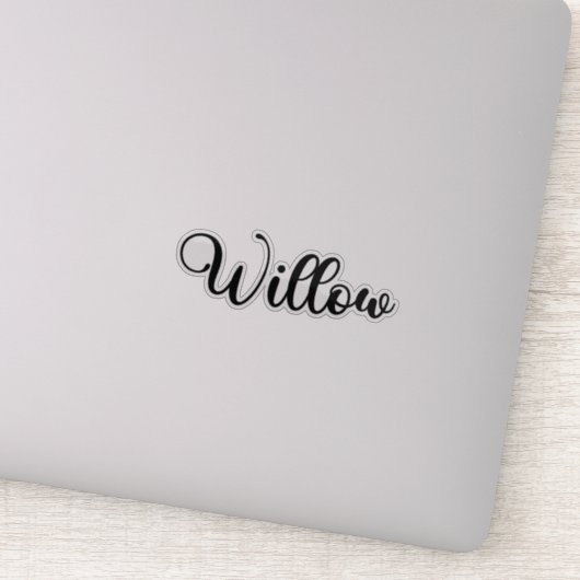 Willow Name - Handgeschriebene Kalligrafie Aufkleber (Detail)