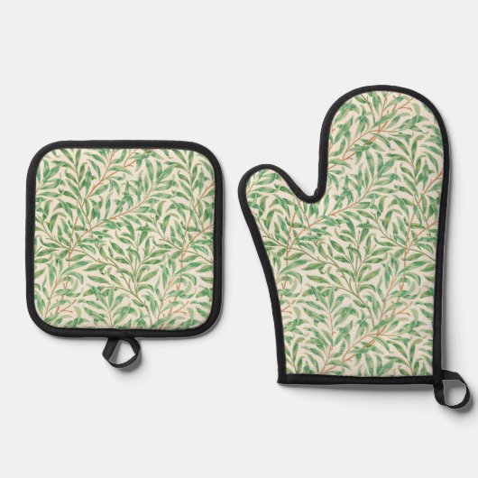 Willow Pattern, William Morris Ofenhandschuh & Topflappen-Set (Vorderseite)