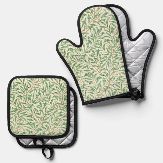 Willow Pattern, William Morris Ofenhandschuh & Topflappen-Set (Vorderseite/Rückseite)