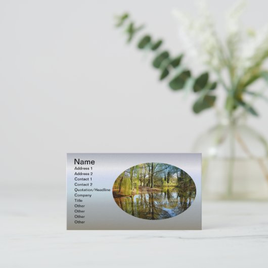 Willow Pond Water Reflection Visitenkarte (Stehend Vorderseite)