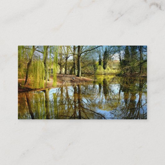 Willow Pond Water Reflection Visitenkarte (Rückseite)