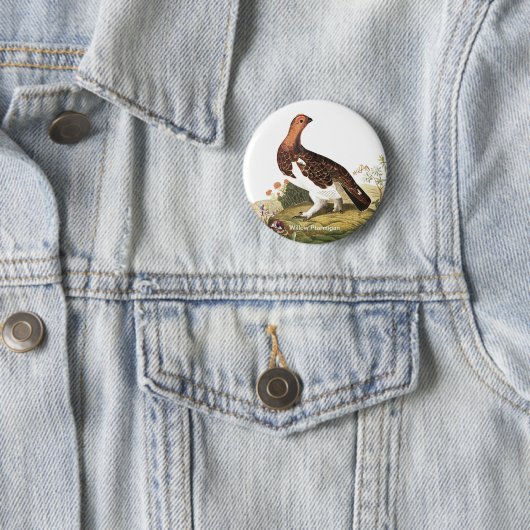 Willow Ptarmigan von John James Audubon Vogelbeoba Button (Beispiel)