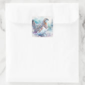 Willow Ptarmigan Winter Art Art Quadratischer Aufkleber (Tasche)