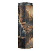 Willow Reflection: Frauen und Wolf. Thermosbecher (Rückseite)