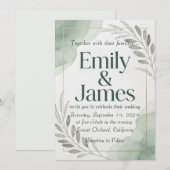 Willow Sage Wedding Invitation Einladung (Vorne/Hinten)