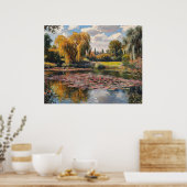 Willow Tree and Lily Pads Landscape Painting Poster (Küche)