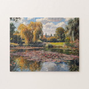 Willow Tree and Lily Pads Landschaftsmalerei Puzzle