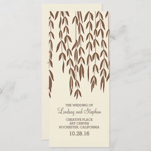 Willow Tree Branches Elegante Hochzeitsprogramme Programm (Vorne/Hinten)