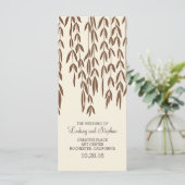 Willow Tree Branches Elegante Hochzeitsprogramme Programm (Stehend Vorderseite)
