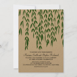 Willow Tree Branches Kraft Paper Wedite Einladung