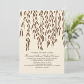 Willow Tree Branches Moderne Hochzeitseinladung Einladung (Stehend Vorderseite)