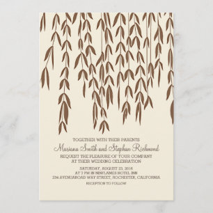 Willow Tree Branches Moderne Hochzeitseinladung Einladung