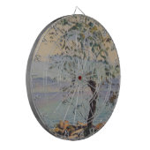 Willow Tree by the Lake (Schweizer Landschaft) Dartscheibe (Vorderseite Links)