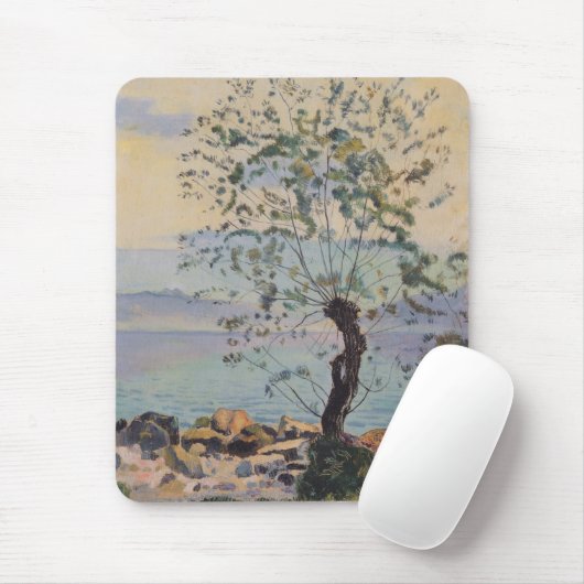 Willow Tree by the Lake (Schweizer Landschaft) Mousepad (Mit Mouse)