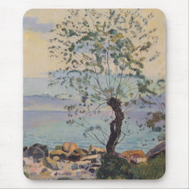 Willow Tree by the Lake (Schweizer Landschaft) Mousepad