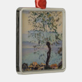 Willow Tree by the Lake (Schweizer Landschaft) Ornament Aus Metall (Rechts)