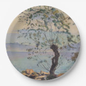 Willow Tree by the Lake (Schweizer Landschaft) Pappteller (Vorderseite)