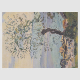 Willow Tree by the Lake (Schweizer Landschaft) Seidenpapier