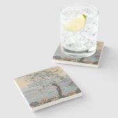 Willow Tree by the Lake (Schweizer Landschaft) Steinuntersetzer (Seitenansicht)