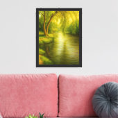 Willow Tree by the River Tranquil Leinwand Kunst, (Insitu (Wohnzimmer))