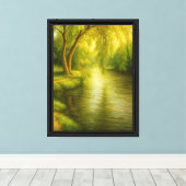 Willow Tree by the River Tranquil Leinwand Kunst, (Insitu (Holzboden))