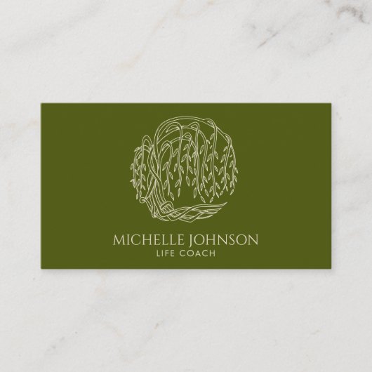Willow Tree Fotografer Logo Tree of Life Visitenkarte (Vorderseite)