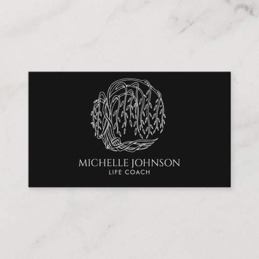 Willow Tree Fotografer Logo Tree of Life Visitenkarte (Vorderseite)