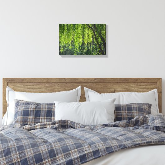 Willow Tree Green Nature Leinwanddruck (Insitu (Schlafzimmer))