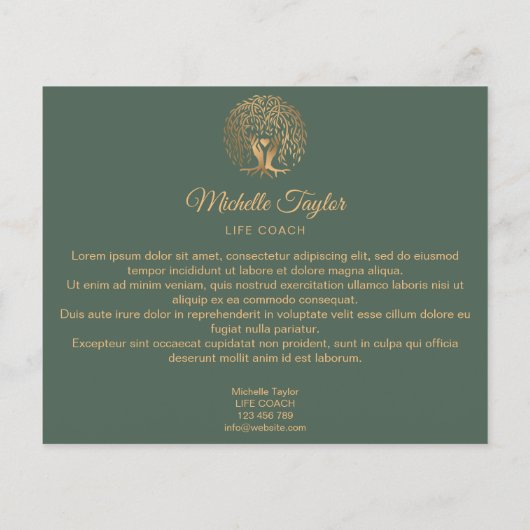 Willow Tree of Life Coach, Therapy, Psychologe Flyer (Hinten)