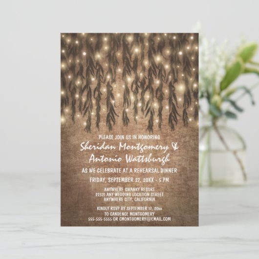 Willow Tree Probe Weinlese Einladung (Stehend Vorderseite)