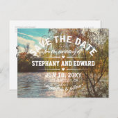Willow Tree River Stylish Save the Date Postcard Ankündigungspostkarte (Vorne/Hinten)