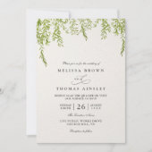 Willow Tree Rustic Greenery Modern QR Code Wedding Einladung (Vorderseite)
