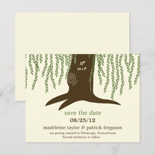 Willow Tree Save the Date Card (Vorne/Hinten)