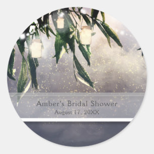 Willow Tree und Mason Jar Lights Gastgeschenk Runder Aufkleber