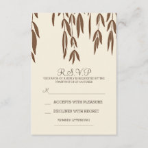 Willow tree verzweigt elegante Hochzeitskarte RSVP