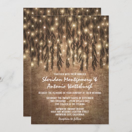 Willow Tree Vintage Einladung zur Hochzeit (Vorne/Hinten)