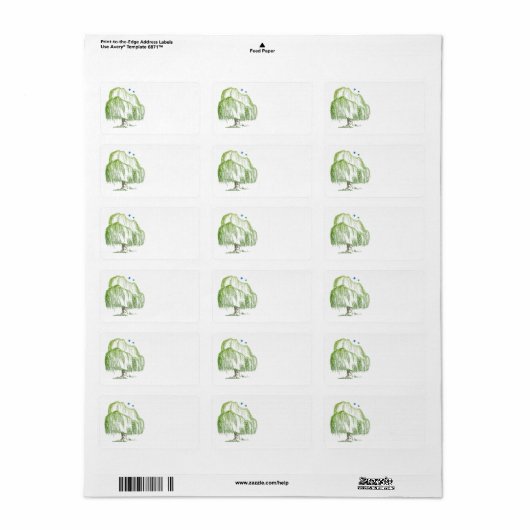 Willow Tree Wedding Blank Address Labels Adressaufkleber (Vorne)