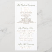 Willow Tree Wedding Programs Programm (Rückseite)