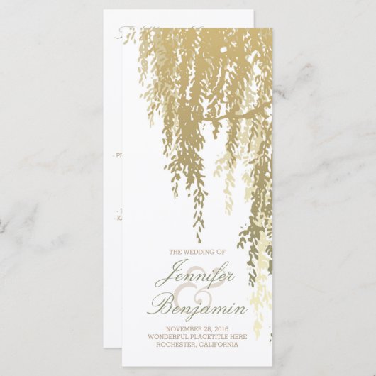 Willow Tree Wedding Programs Programm (Vorne/Hinten)