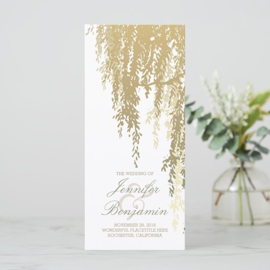 Willow Tree Wedding Programs Programm (Stehend Vorderseite)