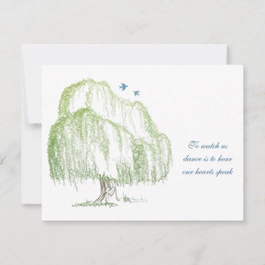 Willow Tree Wedding Reception Card Einladung (Rückseite)
