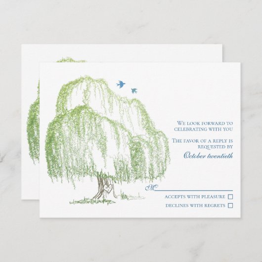 Willow Tree Wedding Response Card Einladung (Vorne/Hinten)