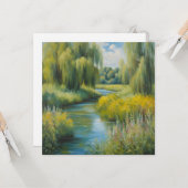 Willow Trees and Wildblumen nähe River im Sommer Karte (Vorderseite/Rückseite Beispiel)