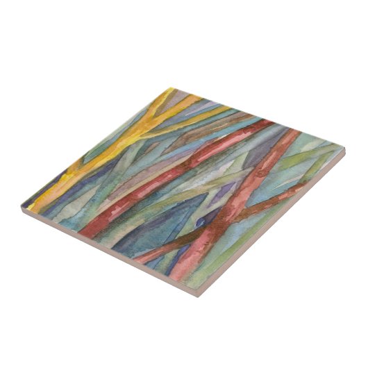 Willow Trees Creekside Herbst Wasserfarbe Fliese (Seite)