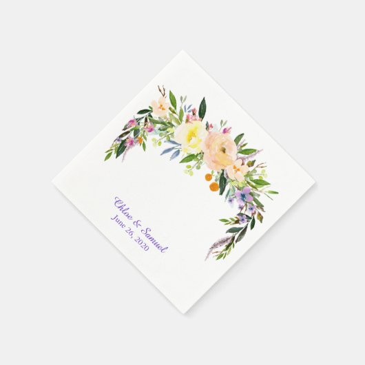 Willow und Blume Personalisiert Wedding Serviette (Ecke)