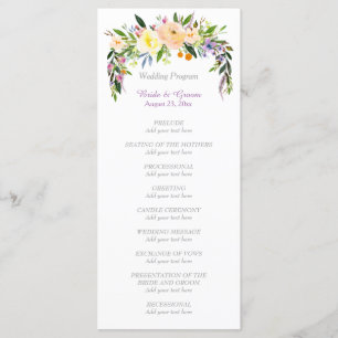 Willow und Floral Bouquet Hochzeitsprogramm Programm